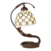 Lampe de table Tiffany 28x20x41 cm beige verre lampe de bureau Tiffany