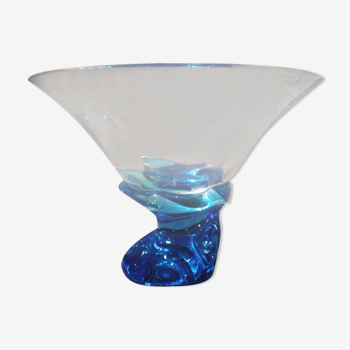 Coupe en cristal Saint Louis bleu