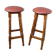 Paire de tabourets de bar bois courbé 1960