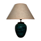 80s faux malachite ceramic lamp