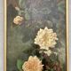 Painted panel of a still life in oil 90 x 27 cm