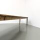 Large XXL farmhouse table in solid pine with 1950s tapered legs.