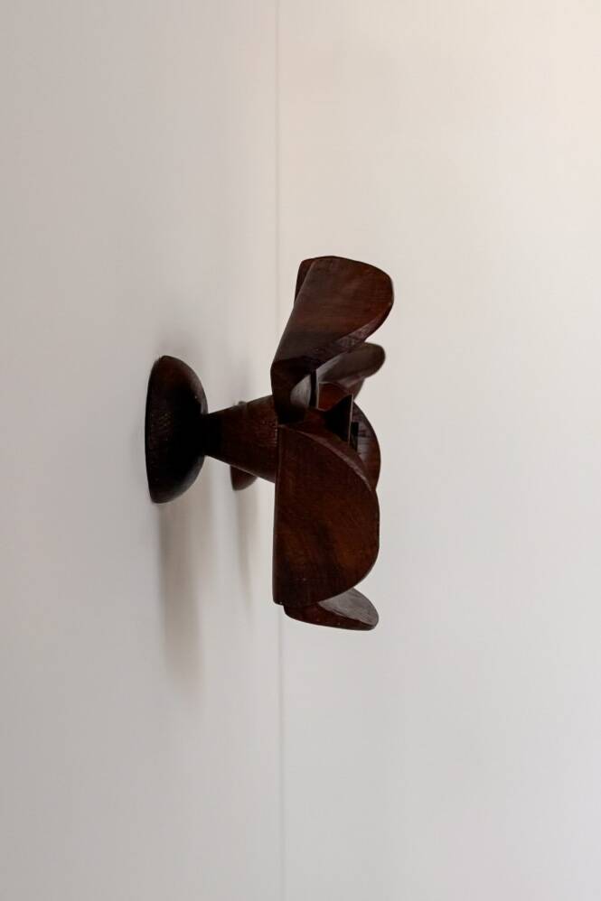 Vintage wall sconces, carved wood with floral pattern, France, 1960.
