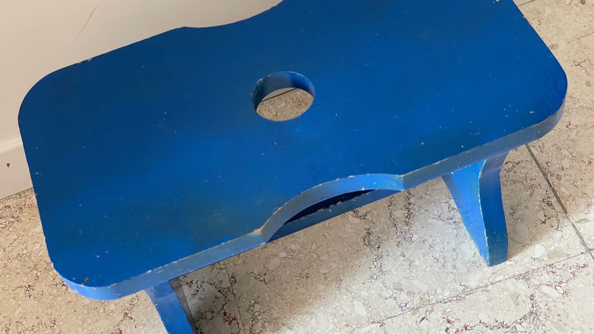 Vintage stool blue electric