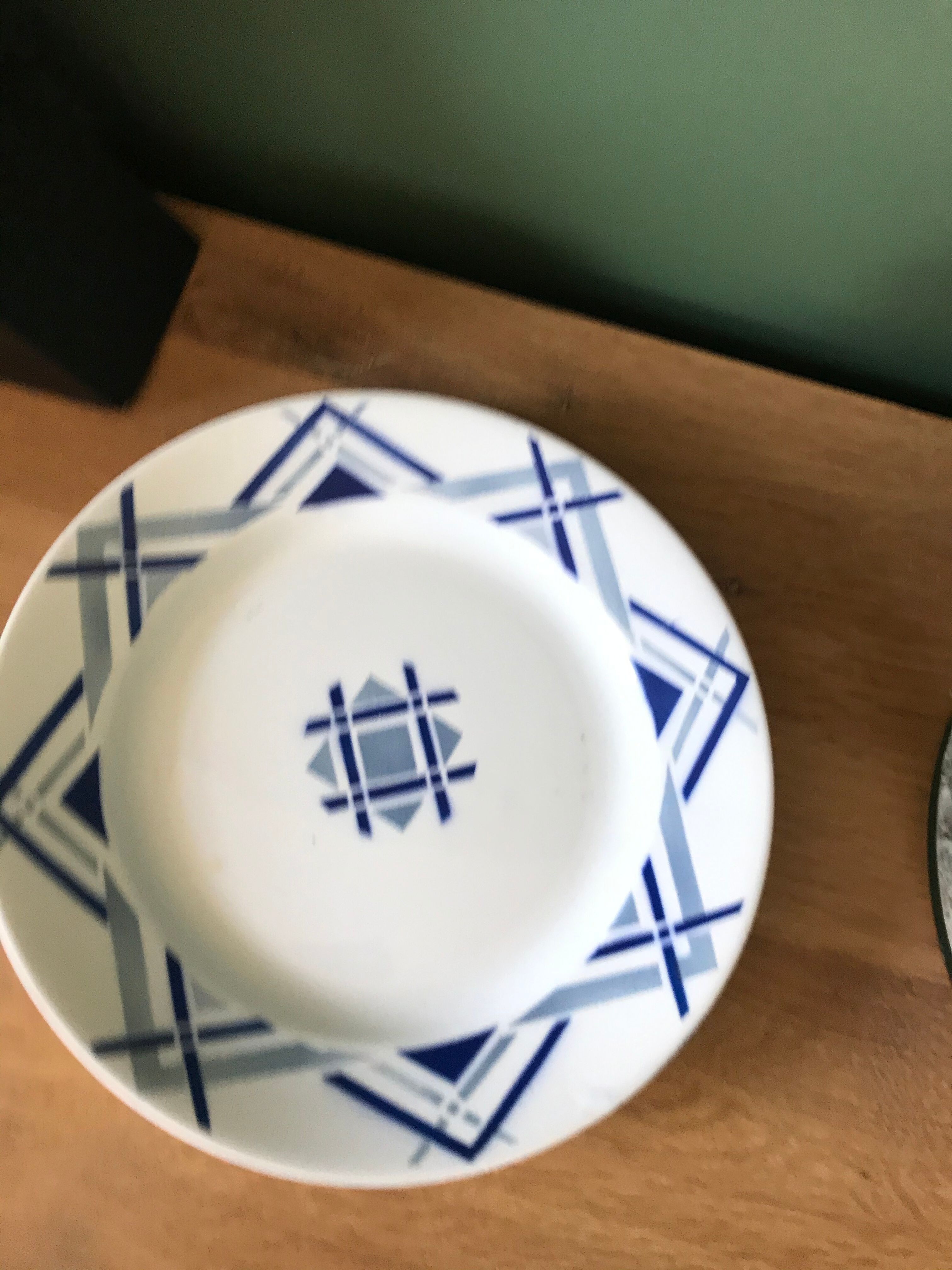 Set of 4 flat plates Moulin des Loups and Hamage model Rivoli