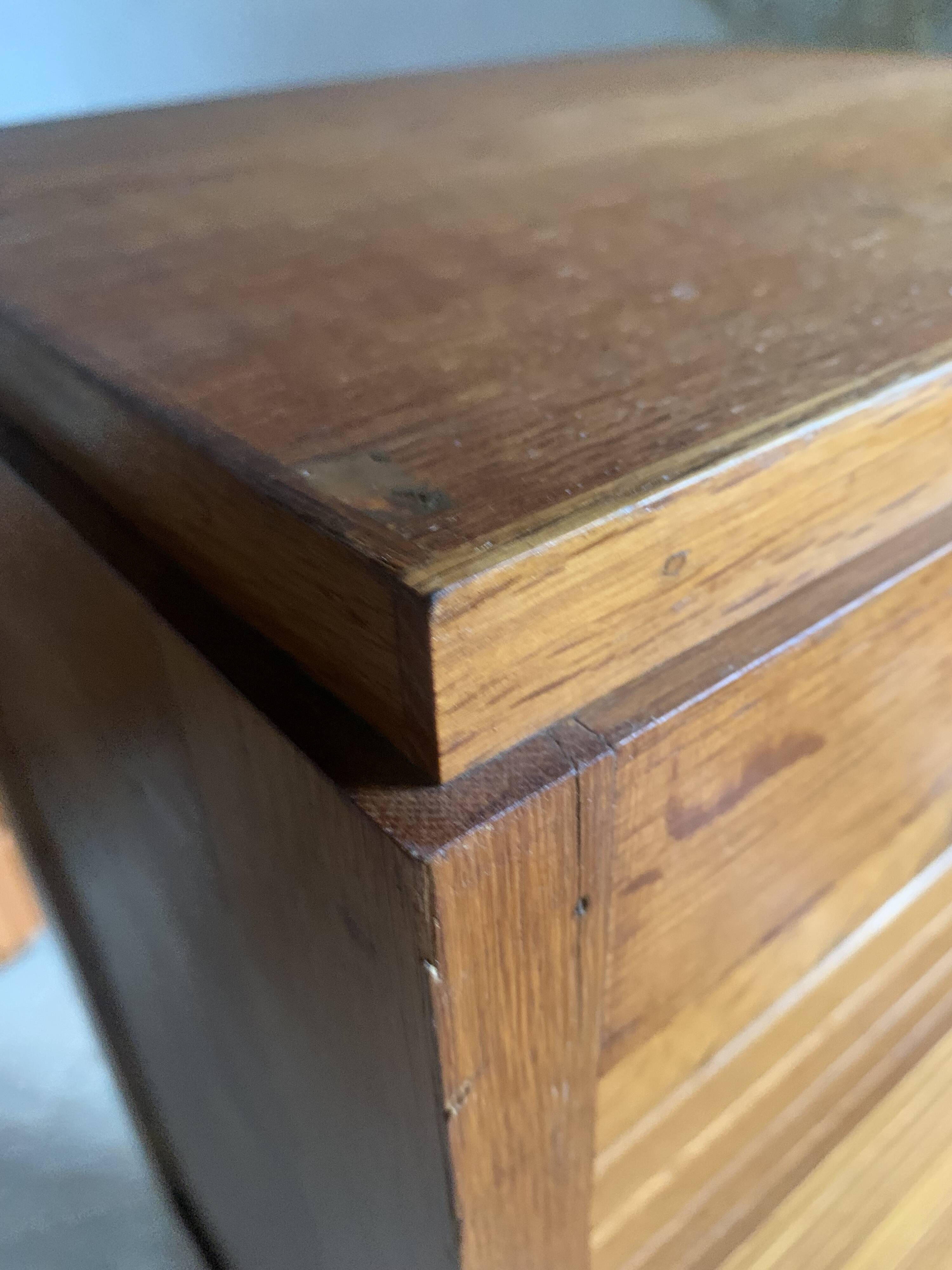 Vintage oak curtain filing cabinet