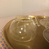 Set of 2 cups and a teapot made of blown glass by Mathias Paris.
