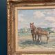 Original Vintage Swedish Oil on Panel – “Horses in a Pasture” by Einar Söderlund – Signed – Vintage & Framed