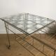 Side table gold vinyl door with wheels eiffel legs and glass checkered top