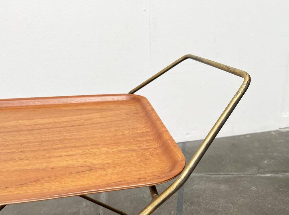 Mid-Century Teak and Metal Folding Bar by Silva Denmark, 1960s