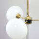 Mid-century brass and opaline glass chandelier