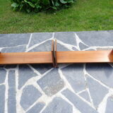 Pair of teak wall shelves