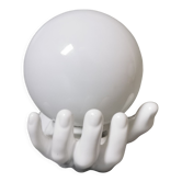 White ceramic hand wall lamp