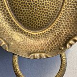 Art-Deco Bread Basket in hammered copper, Turtle shape