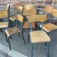 Suite de 15 chaises dépareillées industrielle école vintage