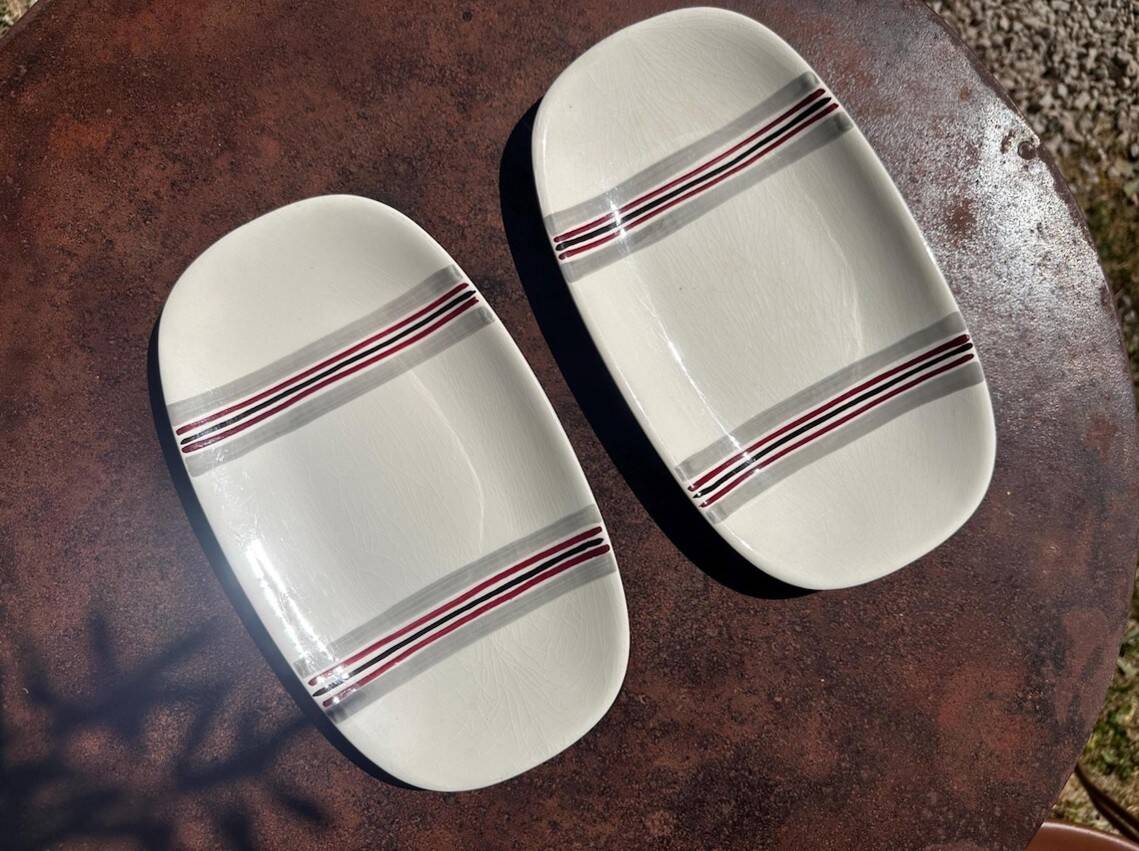 set of 2 Vintage Plates - Gien France – Model "Naples"