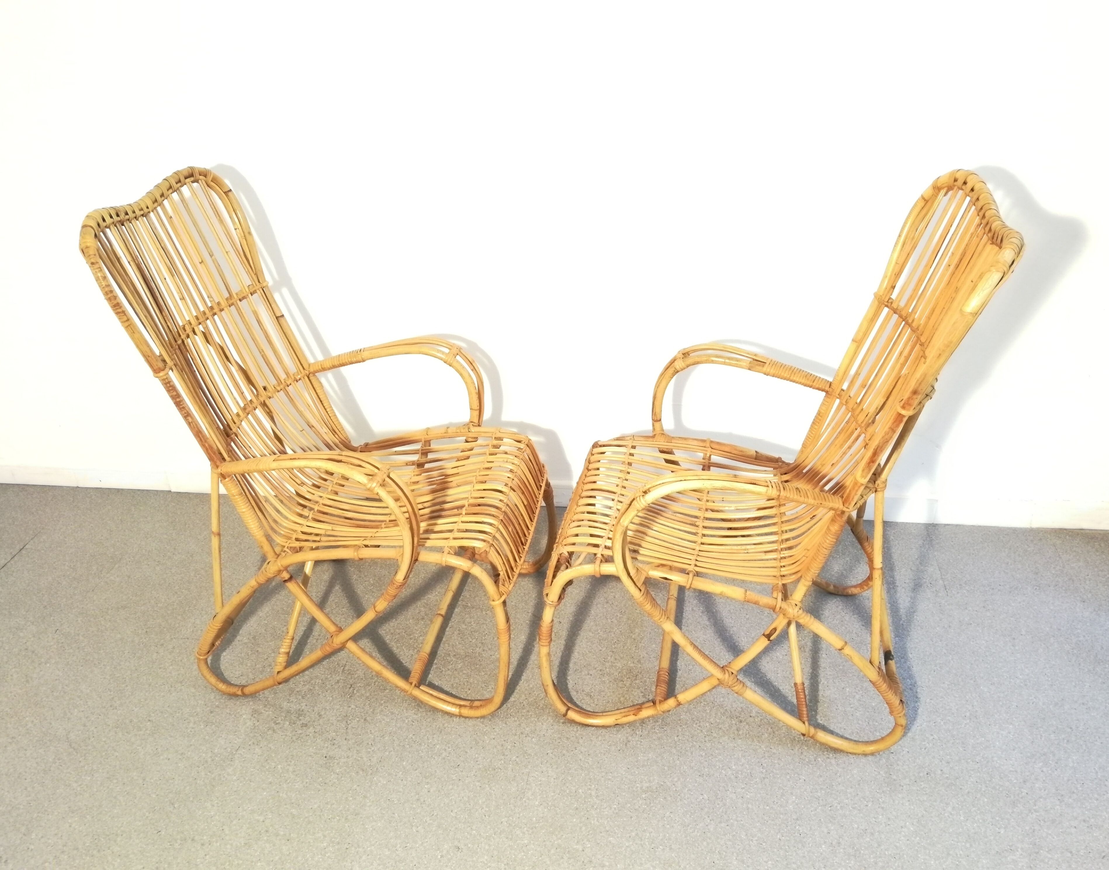 Paire de fauteuils en rotin Rohé Noordwolde