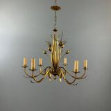 Gilded metal chandelier, Italy, circa 1950