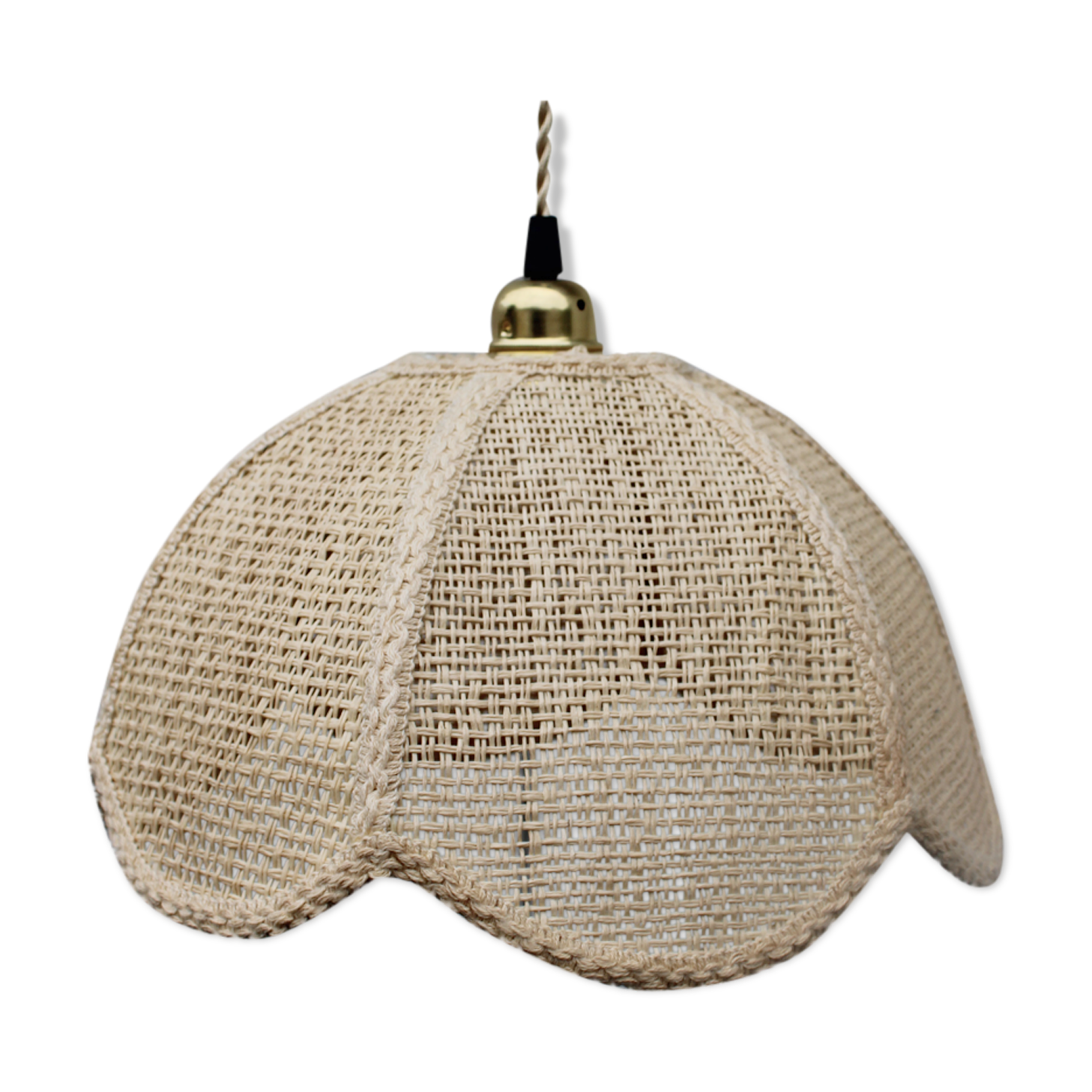Suspension fleur en rafia