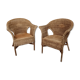 Pair of rattan armchairs