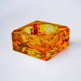Cendrier glaçon orange par antonio imperatore, verre de murano, italie, 1970