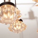 1970s pendant cascade lamp in chrome and glass