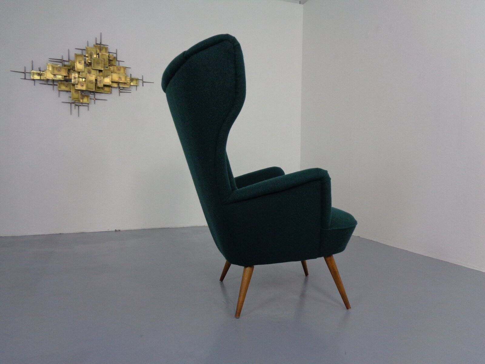 French Kvadrat Tonica Wingback Chair, 1950s
