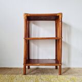 Etagère ancienne - bibliothèque rotin bois patinée