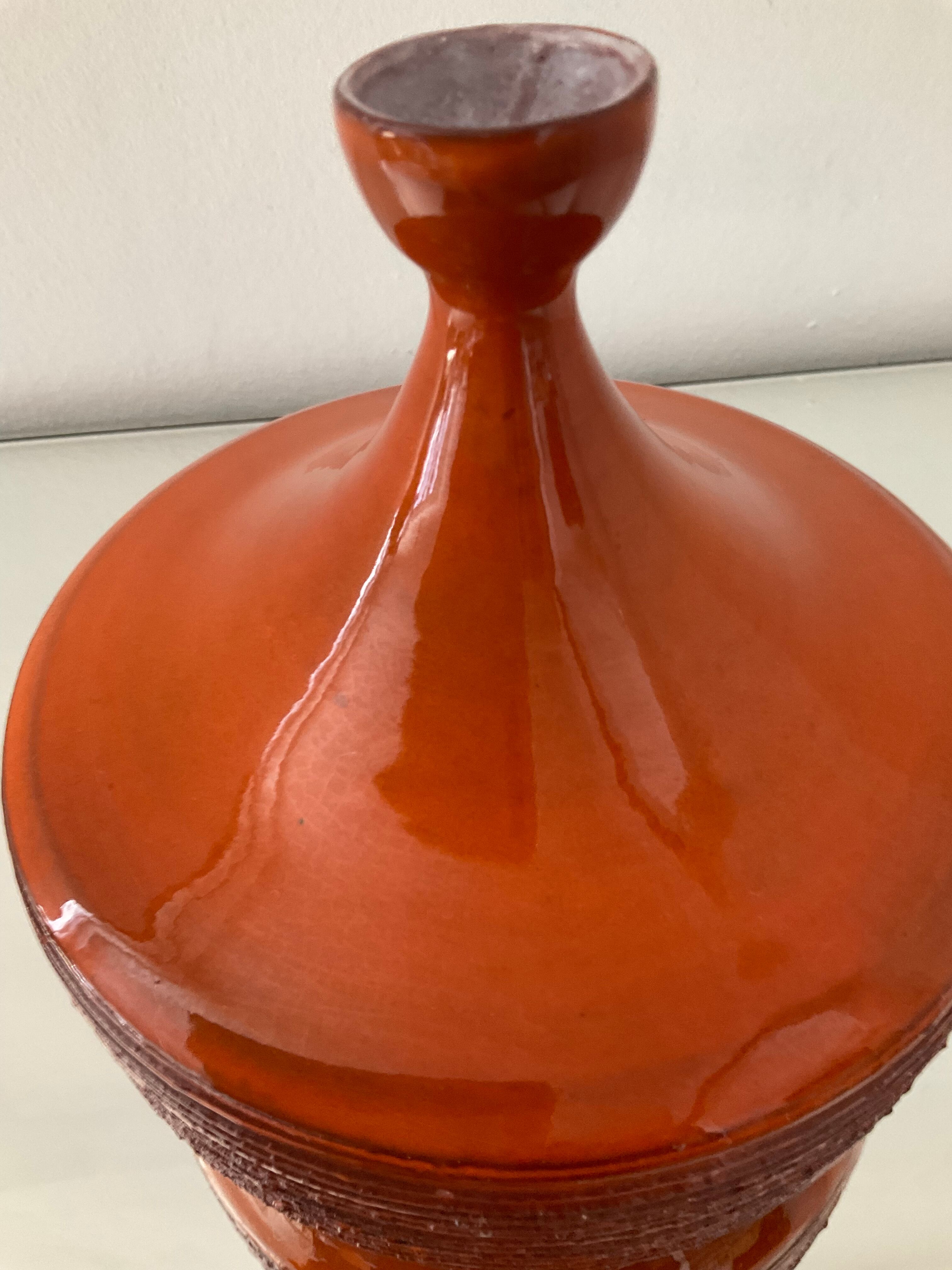 Vase soliflore vintage en terre cuite émaillée