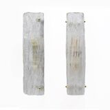 Pair of Mazzega-Style Crystal Natural Murano Glass Sconces