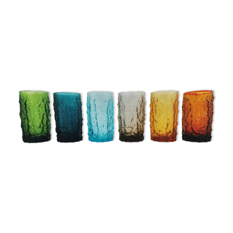 Geoffrey Baxter's 6-glass service by Whitefriars, England 1960