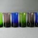 6 blown and pinched glass glasses from the 50s and 60s