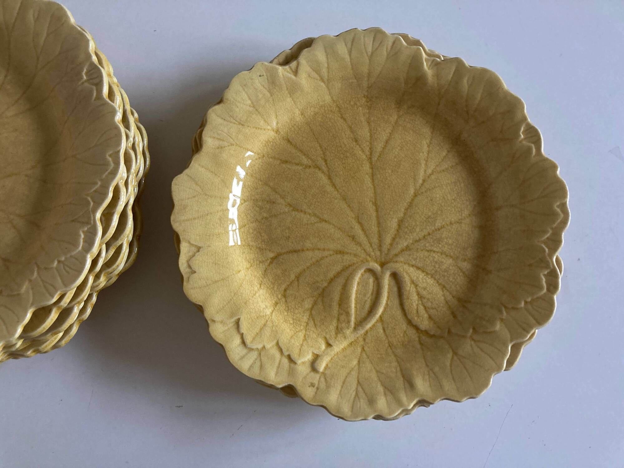 set of 11 Wedgwood vine plates English slip 19th