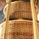 Porte revues panier bûches rotin osier vintage