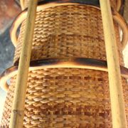 Vintage wicker log basket magazine holder