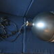 Large Hicks bronze and milk glass pendant light by Thomas O'Brien, USA