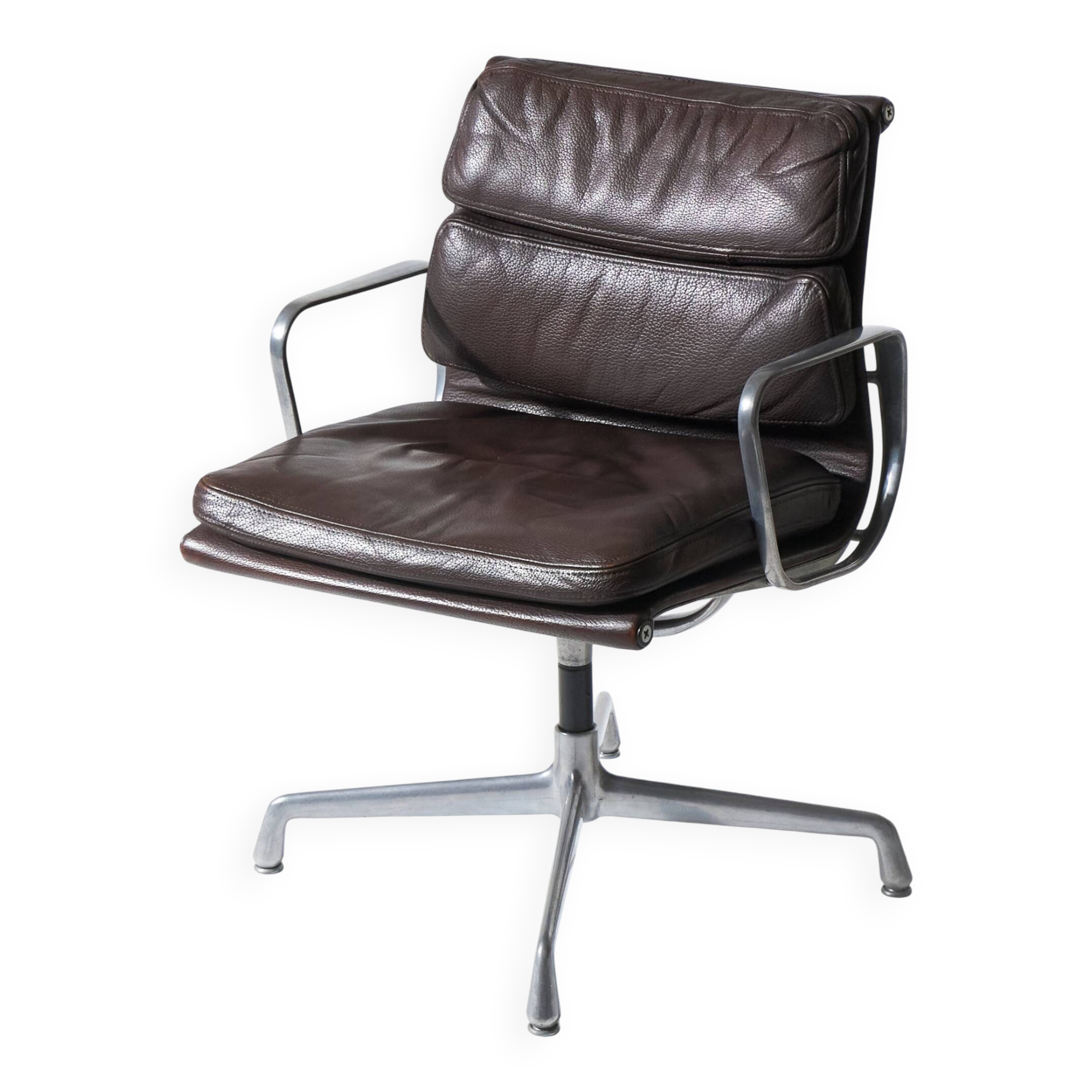 Brown leather sofa pad, herman miller, 1970s
