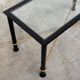 Vintage Coffee Table in Textured Black Wrought Iron and Glass with Gold Detail, 1970s