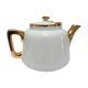 Teapot porcelain white and gold aluminite frugier limoges vintage
