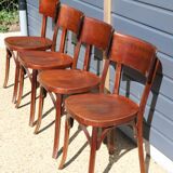 6 chaises Baumann dos large N°30 hêtre foncé