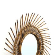 Miroir rond en rotin, années 1960