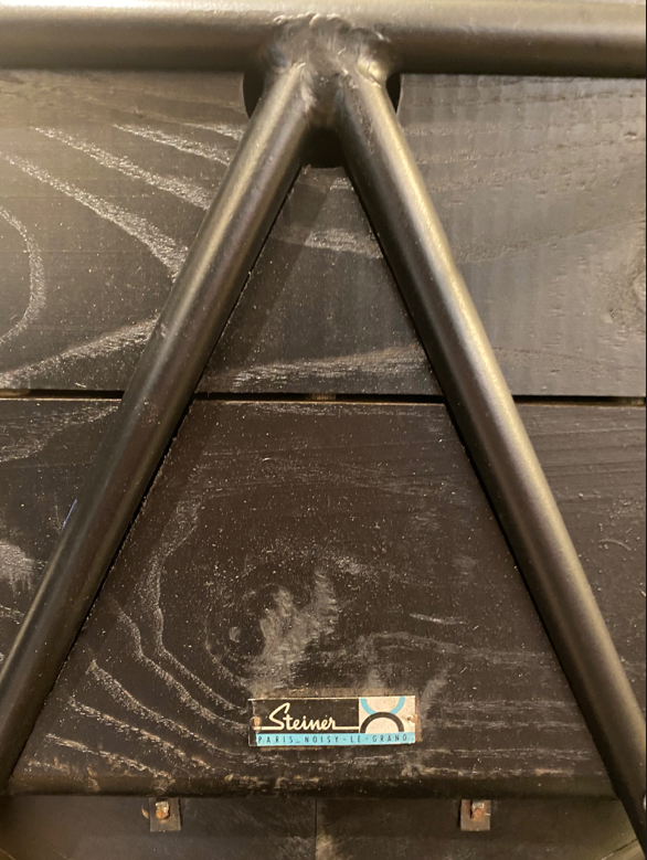 Series of 4 chair "Tonneau" by Pierre Guariche for Steiner