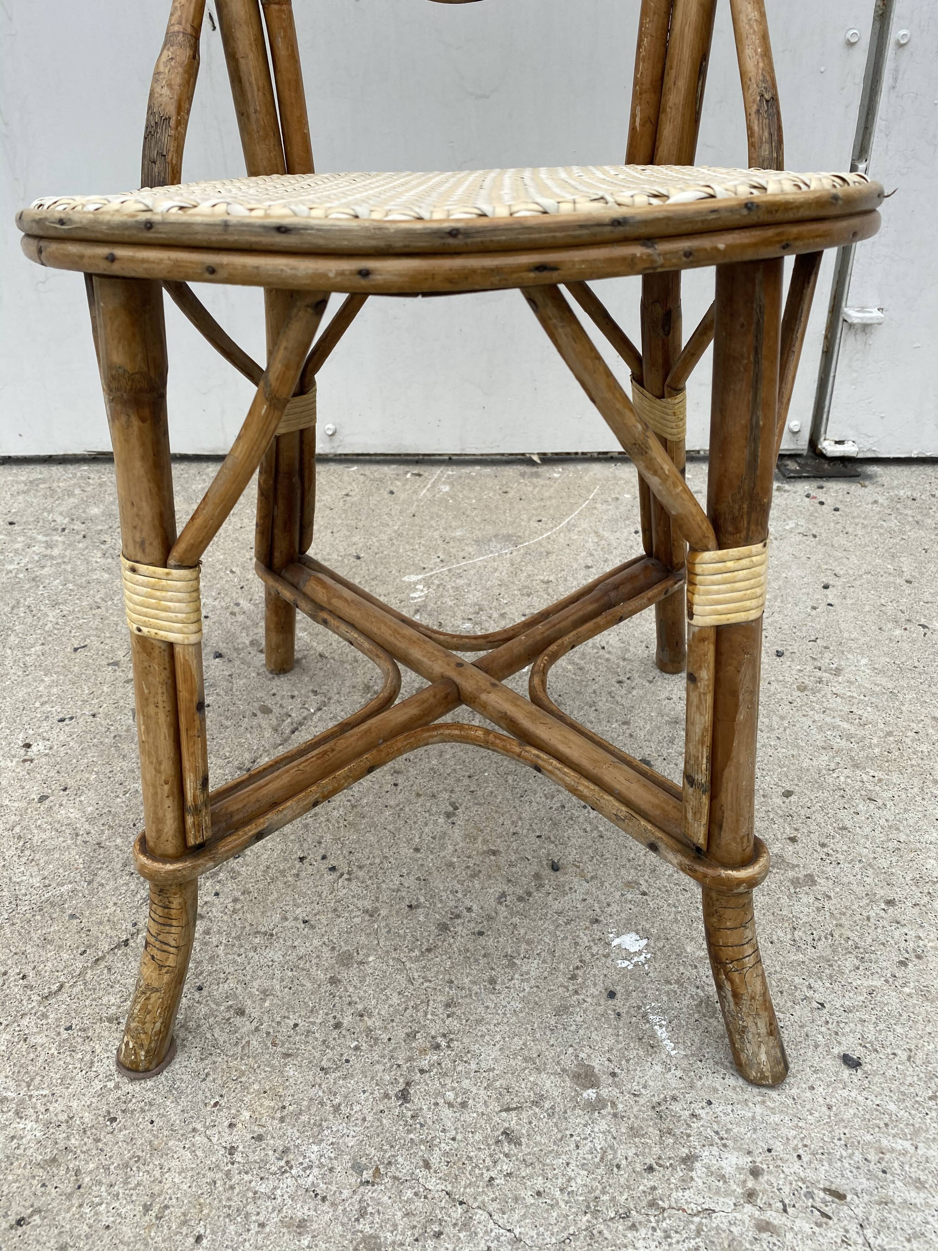 Rattan bistro chair 1970