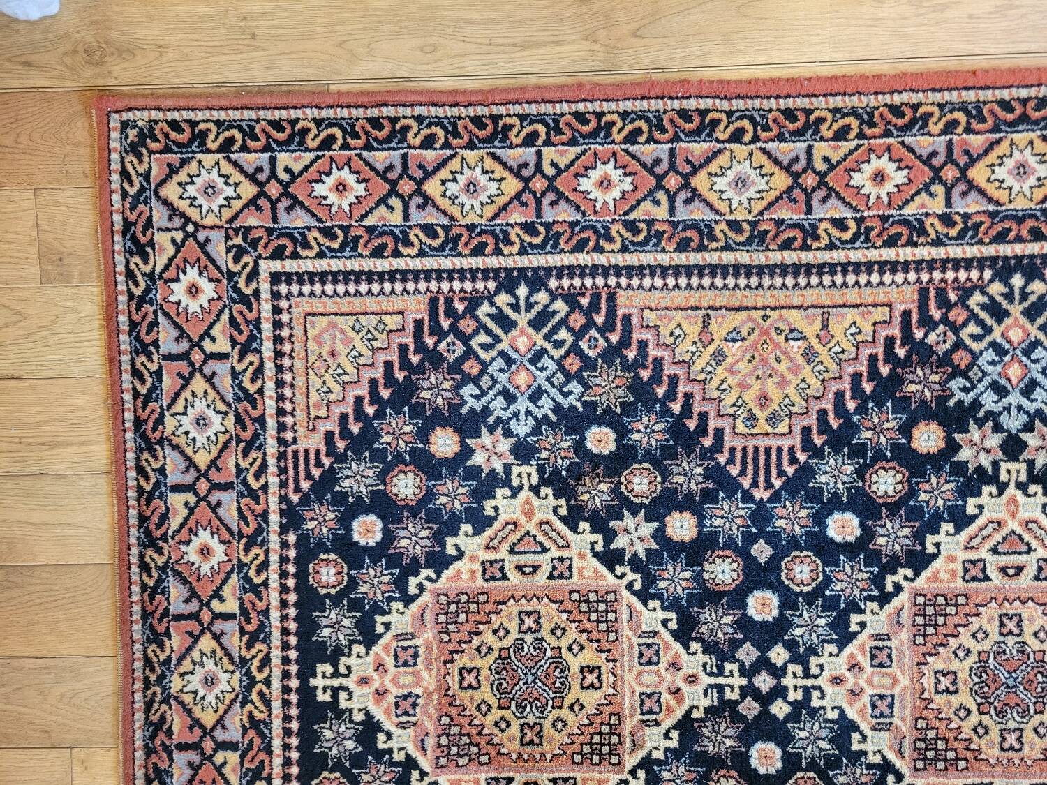 Midnight blue wool Persian rug