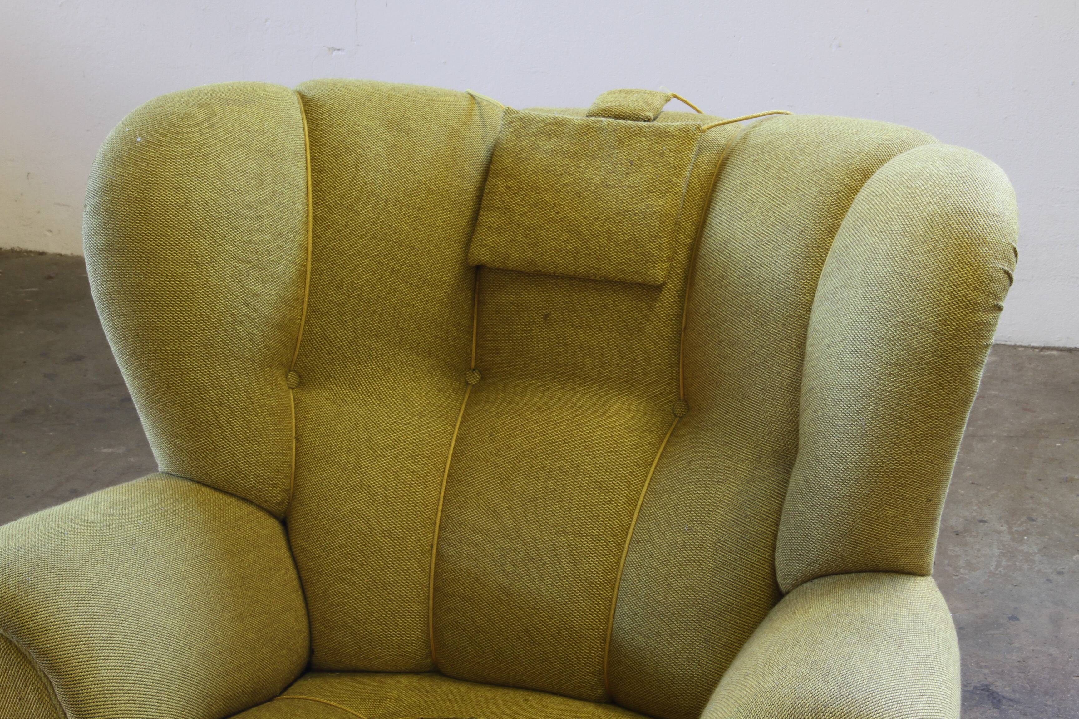 Vintage iconic large upholstered lounge / easy chair from Denmark 1930s