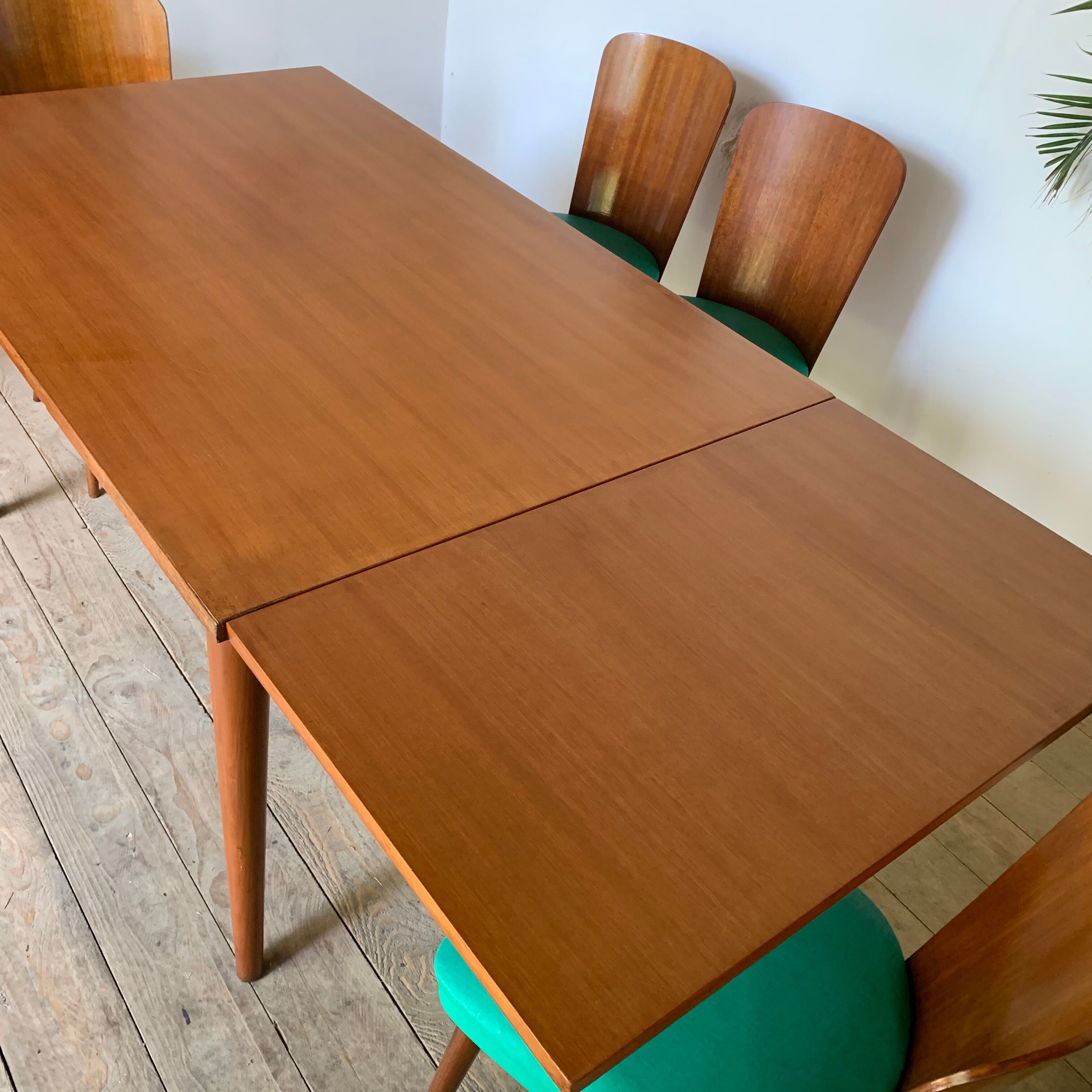 Vintage rectangular teak dining table