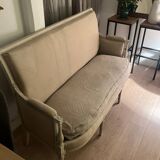 Antique Directoire style sofa in wood and fabric