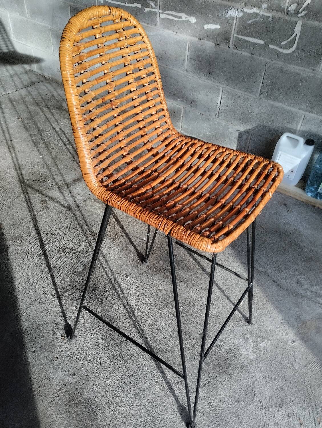 Rattan bar stool