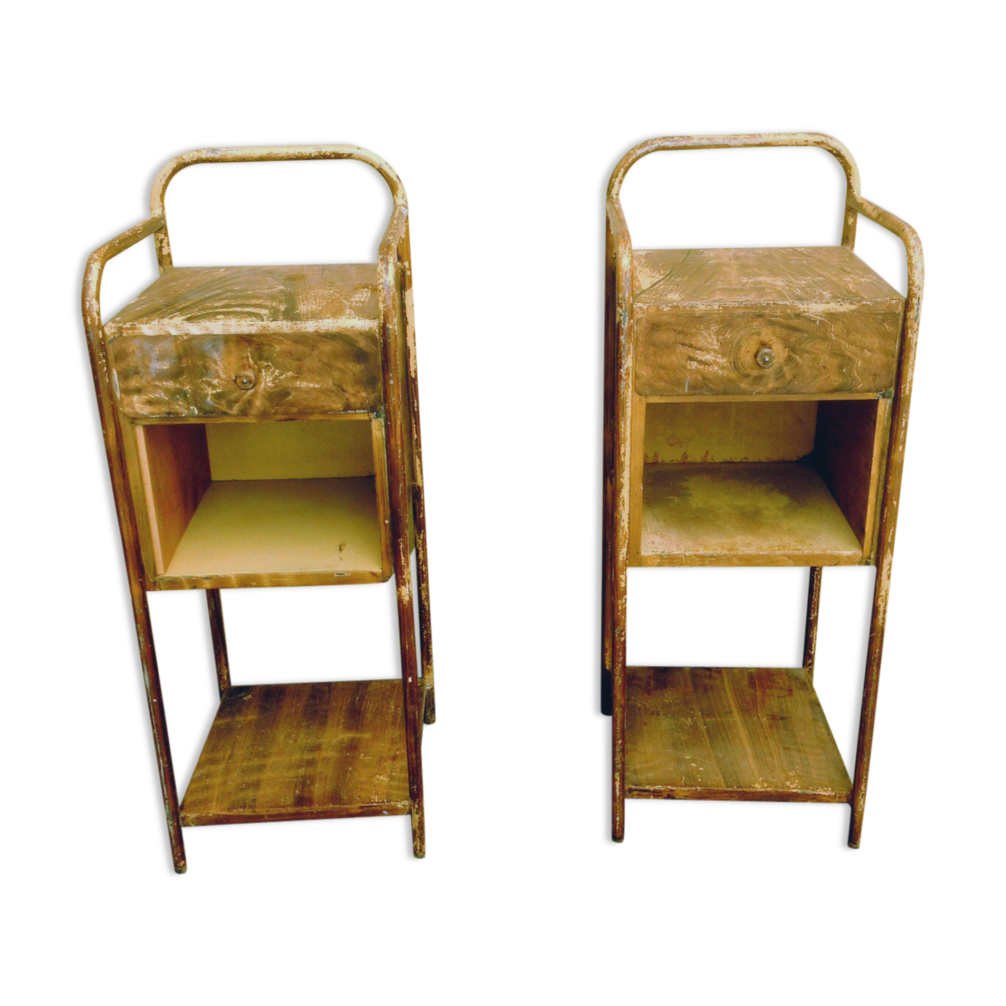 Vintage metal bedside table