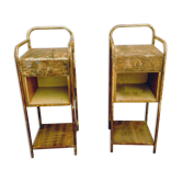 Paire de tables de chevet en métal vintage